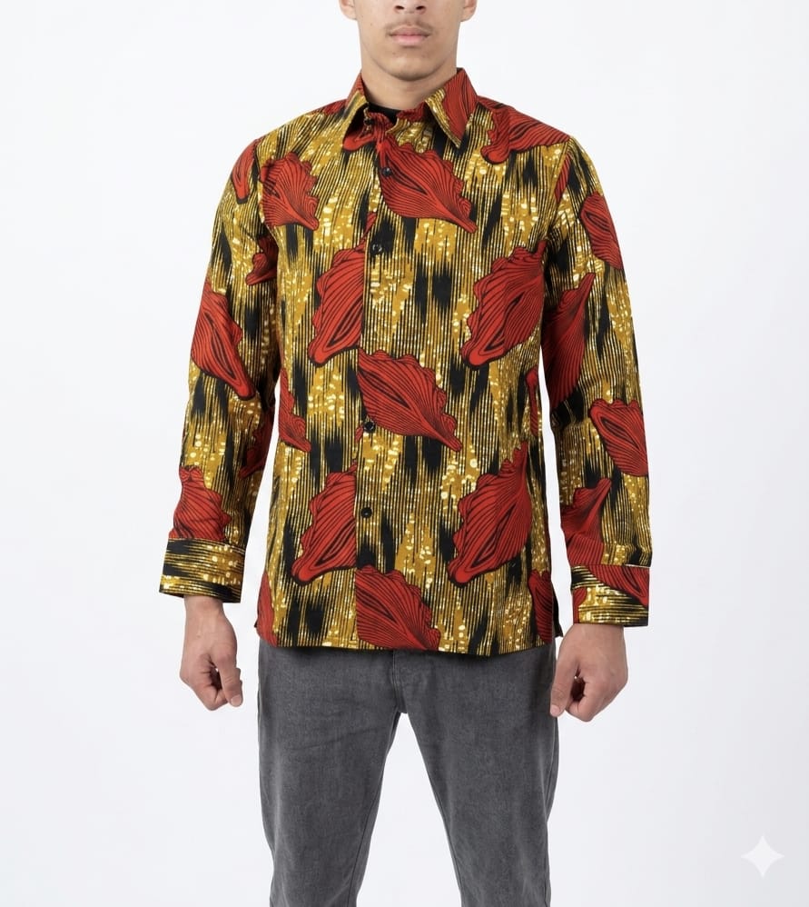 CAMISA MASCULINA ESTAMPADA AFRICANA