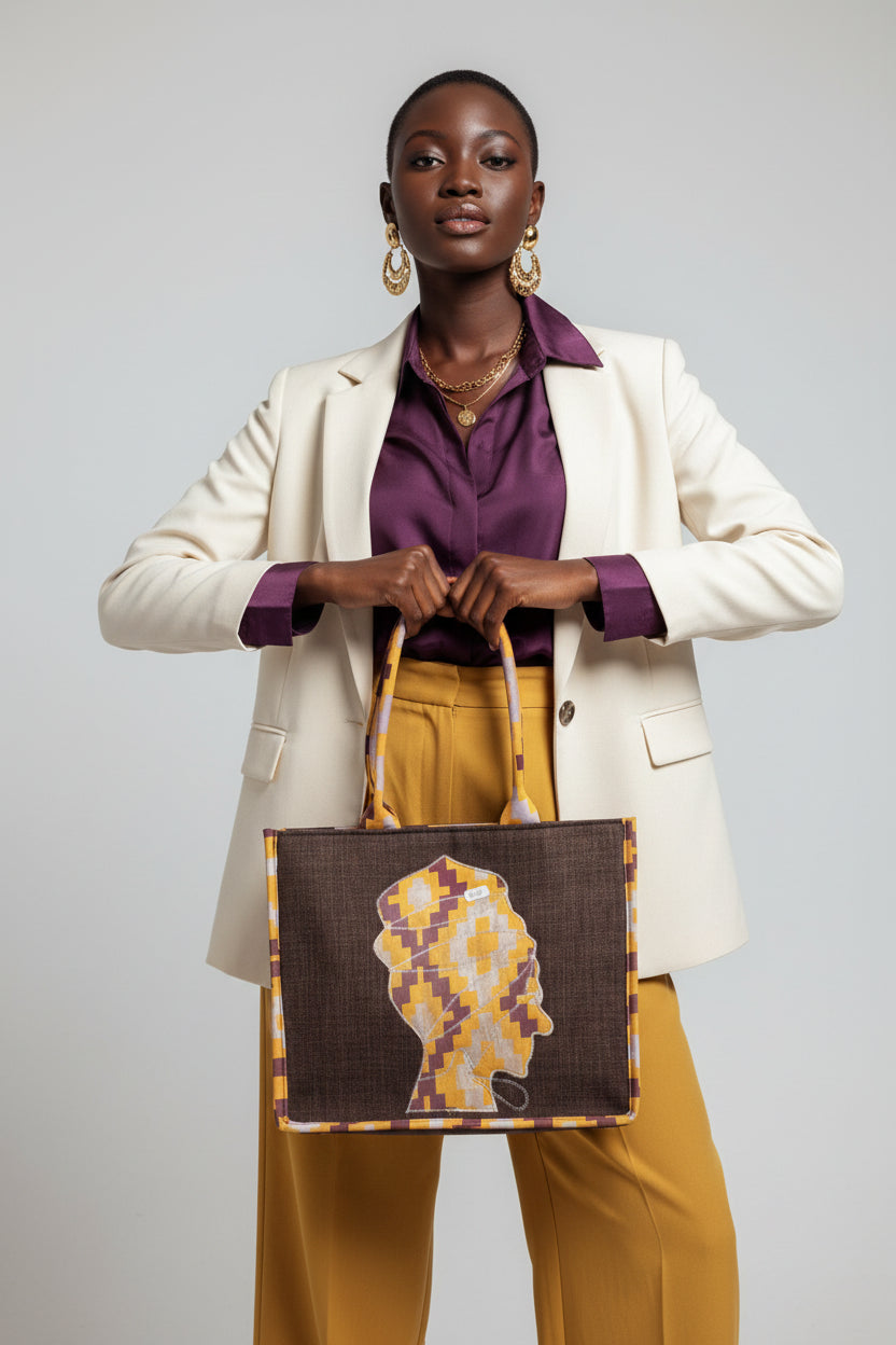 MALA TOTE ARTESANAL SILHUETA AFRICANA