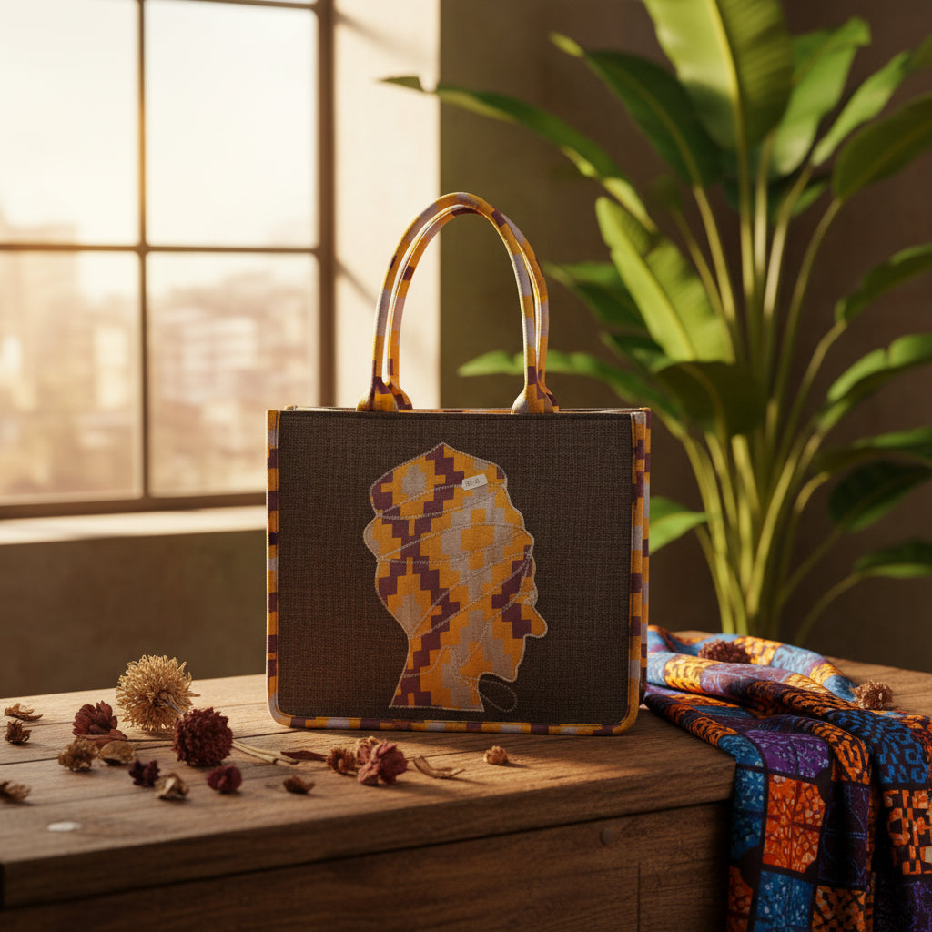 MALA TOTE ARTESANAL SILHUETA AFRICANA