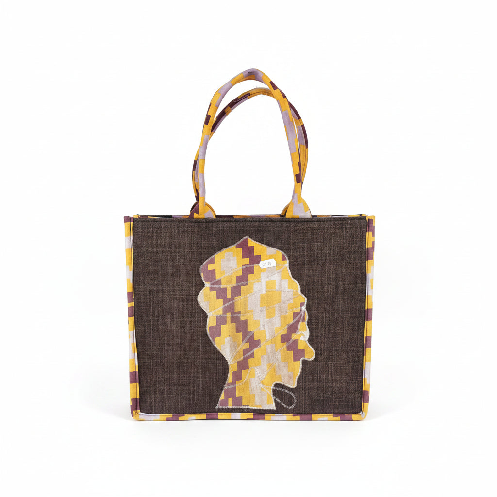MALA TOTE ARTESANAL SILHUETA AFRICANA