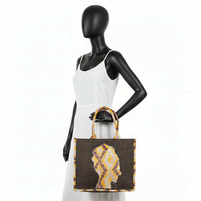 MALA TOTE ARTESANAL SILHUETA AFRICANA
