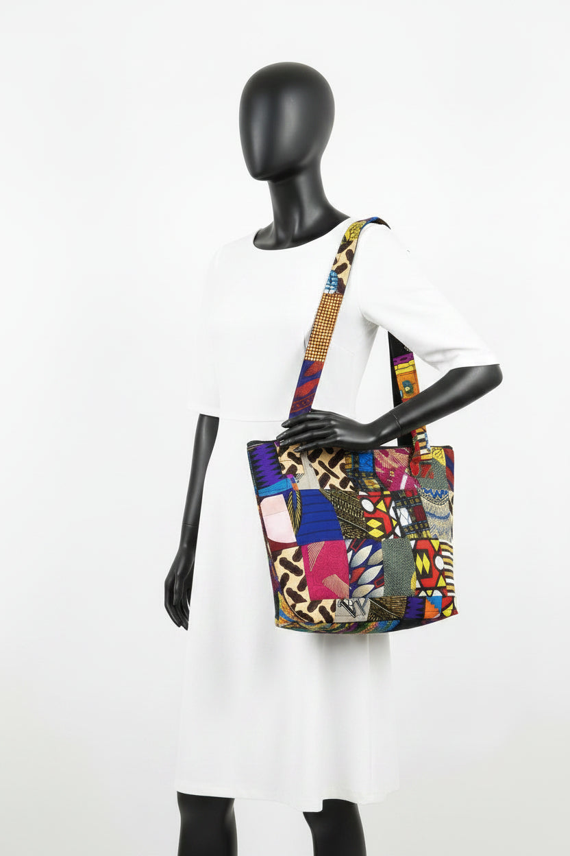 BOLSA TOTE PATCHWORK ÉTNICA AFRICANA