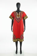 TÚNICA VESTIDO ÉTNICO DASHIKI - VERMELHO VIBRANTE
