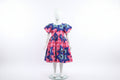 VESTIDO INFANTIL AFRICANO MANGAS BUFANTES ESTAMPA ESTRELAS