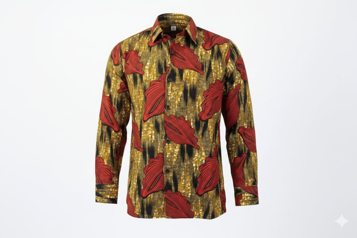 CAMISA MASCULINA ESTAMPADA AFRICANA